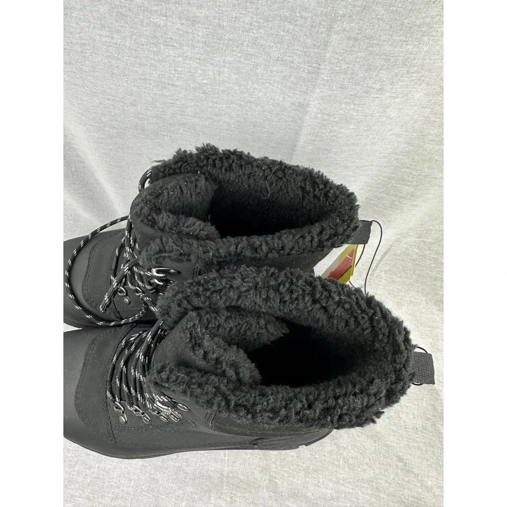 All in Motion Mens Waterproof Winter Boots‎ Black Faux Fur Lined Size 11 NEW
